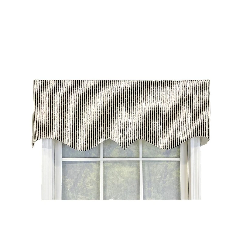 Rlf Home Duval Regal Valance Black. 3" Rod Pocket 50"W x 17"L