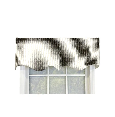 Rlf Home Duval Regal Valance Black. 3" Rod Pocket 50"W x 17"L