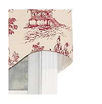 Naomi Regal Oriental Motive 3" Rod Pocket Valance 50" x 17" Red by Rlf Home