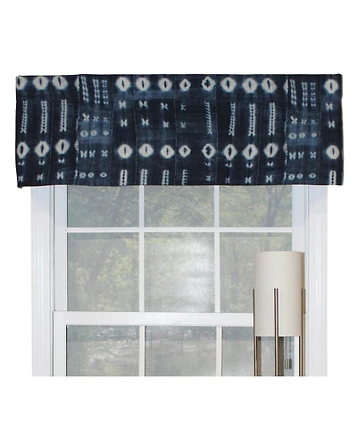 Rlf Home Binary Tailored Window Treatment Premium Quality Valance 3" Rod Pocket 50" x 14" Navy Blue