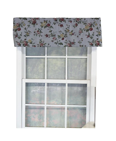 Rlf Home Flower Grid Tailored 100% Cotton with Fully Lined 3" Rod Pocket Valnance for Windows 50" x 14" Chetwode