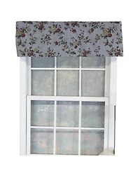 Rlf Home Flower Grid Tailored 100% Cotton with Fully Lined 3" Rod Pocket Valnance for Windows 50" x 14" Chetwode