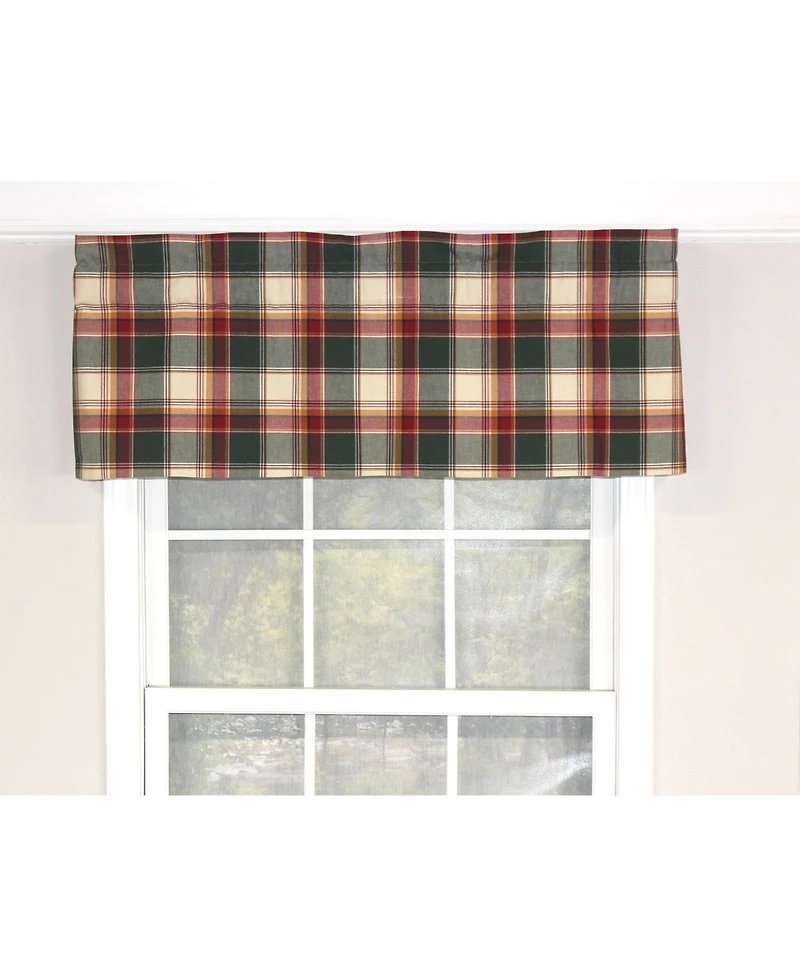 Rlf Home Cabin Plaid Tailored 100% Cotton with Fully Lined 3" Rod Pocket Valnance for Windows 50" x 14" Forest