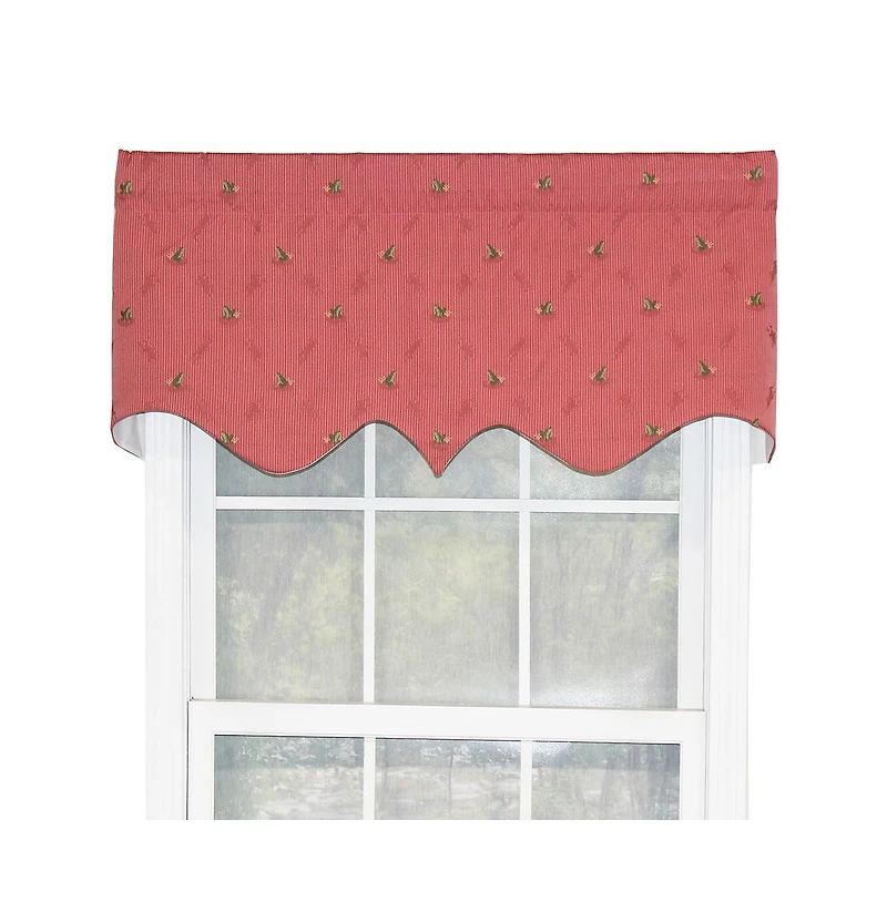 Ribbit Regal Camelia Style 3" Rod Pocket Valance 50" x 17" Red by Rlf Home