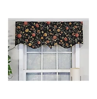 Rlf Home Modern Design Classic Nightfall Regal Style Window Valance 50" x 17" Black