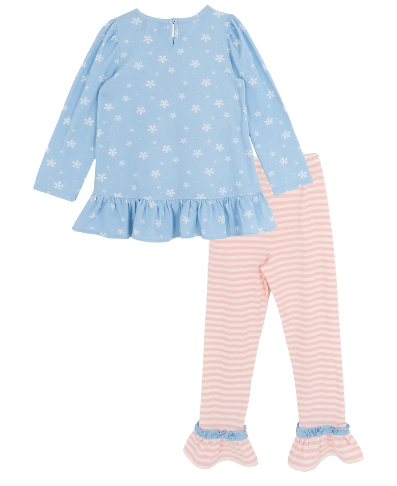 Rare Editions Girls 4T-6X Long-Sleeve Top and Leggings, 2-Piece Set
