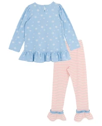 Rare Editions Girls 4T-6X Long-Sleeve Top and Leggings, 2-Piece Set