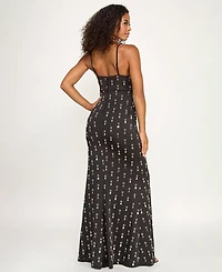 Seni & Cade Junior's Plunging V-Neck Sleeveless Long Dress