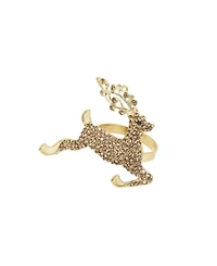 Saro Lifestyle Beaded Reindeer Napkin Ring, Set of 4