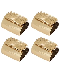 Saro Lifestyle Spun Shine Hammered Napkin Ring, Set of 4