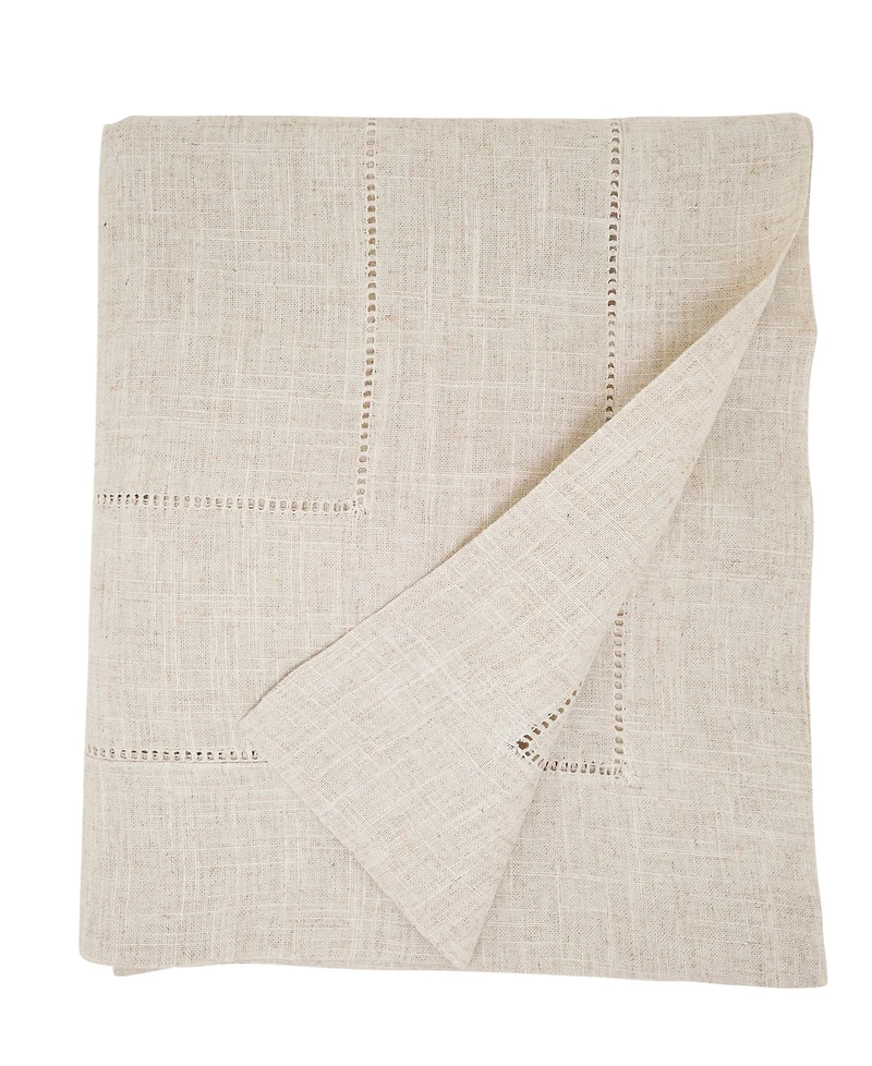 Saro Lifestyle Linen Blend Toscana Double Hemstitched Tablecloth