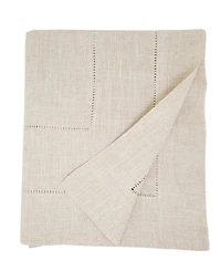 Saro Lifestyle Linen Blend Toscana Double Hemstitched Tablecloth