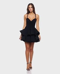 Alex & Sophia Juniors' Double Layer Drop V-Neck Dress