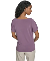 Calvin Klein Women's Drape Front Short-Sleeve Top