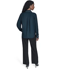 Calvin Klein Women's Decorated Button-Down Top