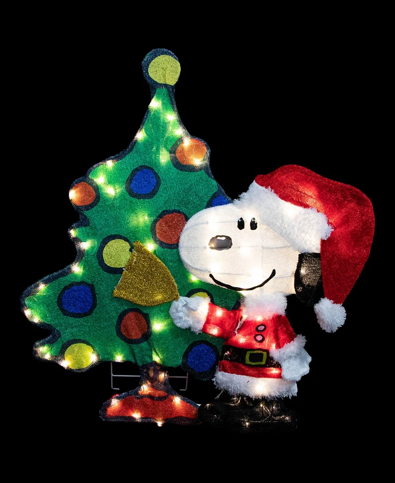 Northlight 32" Led Lighted Peanuts Snoopy and Christmas Tree Outdoor Decoration