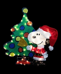 Northlight 32" Led Lighted Peanuts Snoopy and Christmas Tree Outdoor Decoration