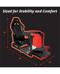 Gtr Simulator Gta-Pro Racing Cockpit | Dual-Use Sim Rig Workstation with Speciale Seat Direct Drive Compatible Upgradable Keyboard Tray Fit