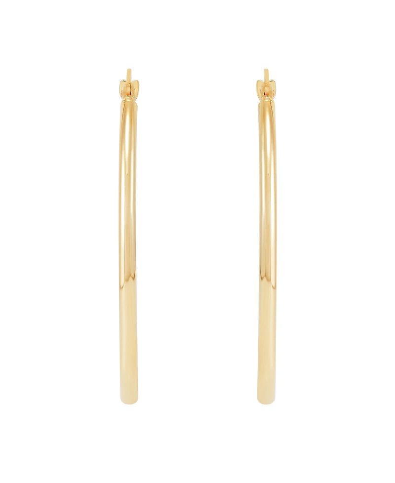 Macy's Polished Tube Oval Hoop Earrings in 14K Yellow Gold