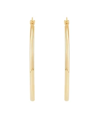 Macy's Polished Tube Oval Hoop Earrings in 14K Yellow Gold