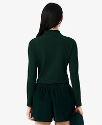 Lacoste Usa Women's Slim-Fit Long Sleeve Top