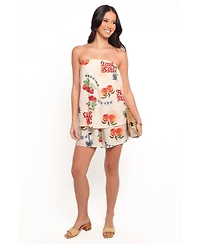 Petal and Pup Women's Karlen Strapless Romper - Tutti Frutti