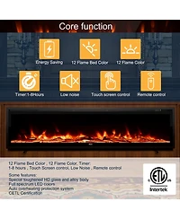 Boyel Living Recessed Wall-mounted Freestanding Multifunctional Electric Fireplace