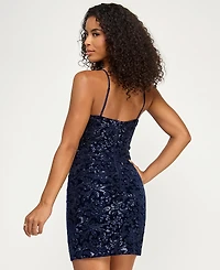 Katia Rae Junior's Sequin Detail Sweetheart Neck Dress