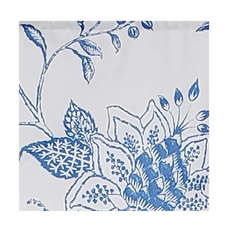 Rlf Home Natalia Regal Valance High Quality Window Treatment 3" Rod Pocket 50" x 17" Cyan Blue/White