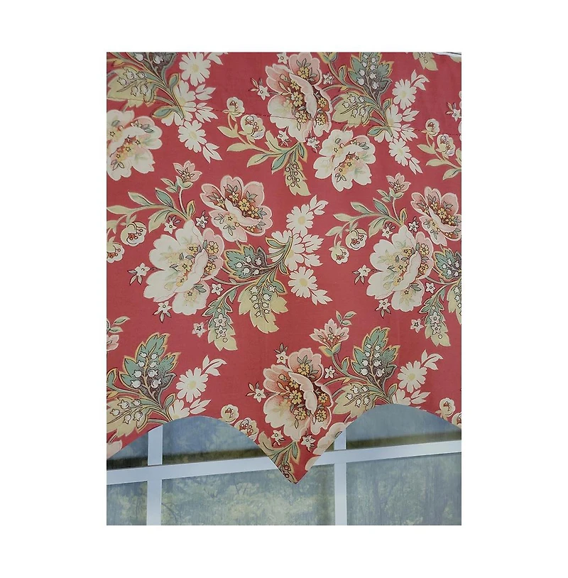 Rlf Home Linda Regal 3" Rod Pocket Lining Luxurious and Elegant Window Treatment Valance 50" x 17" Red
