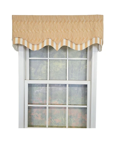 Rlf Home 100% Cotton Fall D-Regal Fully lined Windows Rod Pocket Valance 50" x 17" Tan