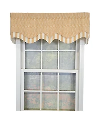 Rlf Home 100% Cotton Fall D-Regal Fully lined Windows Rod Pocket Valance 50" x 17" Tan