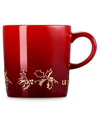 Le Creuset Stoneware Holly Collection 12 oz. Gold Applique London Mug