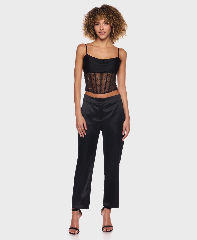 Alex & Sophia Women's Cowl Neck Corset Top