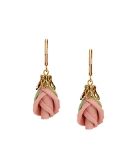2028 Pink Porcelain Rose Bud Earrings