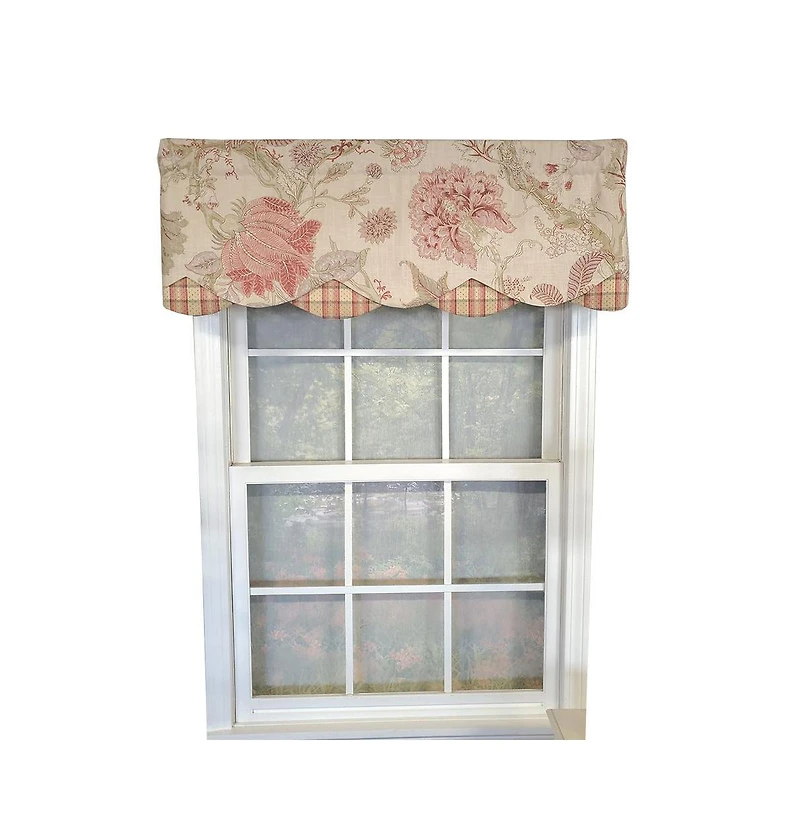 Rlf Home Venetia Petticoat 3" Rod Pocket Lining Luxurious and Elegant Window Treatment Valance 50" x 15" Pink