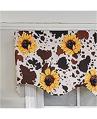 Rlf Home 3" Rod Pocket High Quality Fabric Sunflower Regal Valance for Windows 50" x 17" Brown