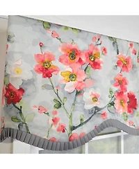 Rlf Home 100% Cotton Prosperity Provance Fully lined Windows Rod Pocket Valance 50" x 15" Gray