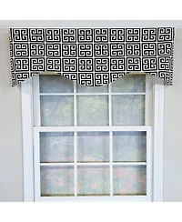 Rlf Home 100% Cotton Tower Cornice With Poly/Cotton Ivory lining Rod Pocket Valance 50" x 17" Black