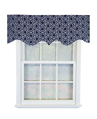 Rlf Home 100% Cotton Orbit Regal Fully lined Windows Rod Pocket Valance 50" x 17" Navy