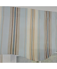 Rlf Home 100% Cotton Paris Stripe Regal Fully lined Windows Rod Pocket Valance 50" x 17" Blue