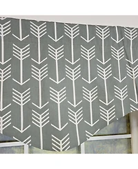 Rlf Home 100% Cotton Native Cornice With Poly/Cotton Ivory lining Rod Pocket Valance 50" x 17" Gray