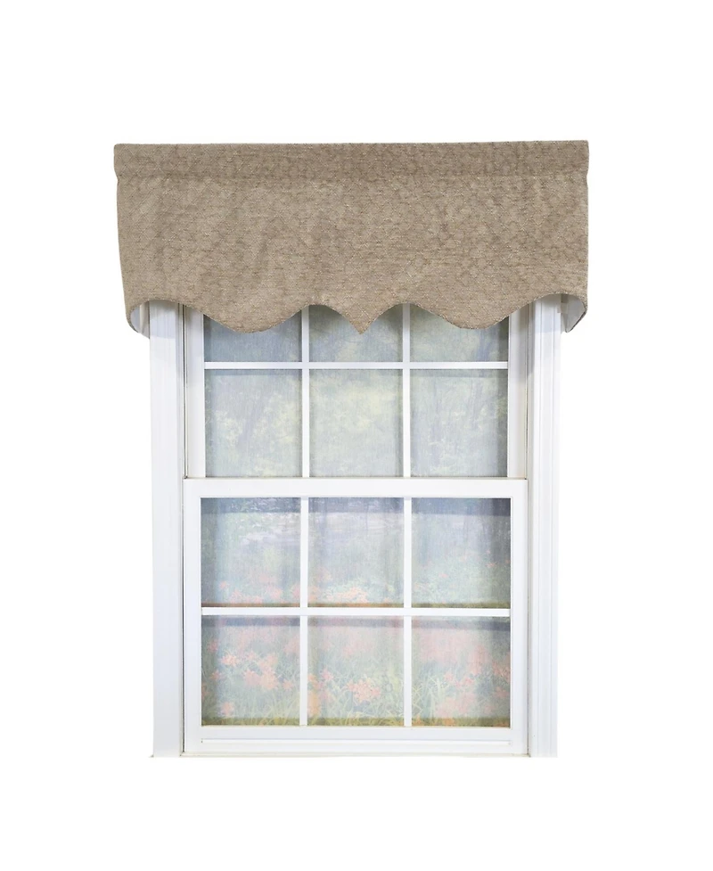 Rlf Home 100% Cotton Chenille Regal Fully lined Windows Rod Pocket Valance 50" x 17" Beige