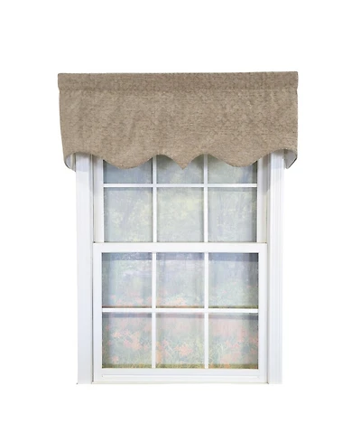 Rlf Home 100% Cotton Chenille Regal Fully lined Windows Rod Pocket Valance 50" x 17" Beige