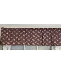 Rlf Home 100% Cotton Pine Cones Tailored Unlined Windows Rod Pocket Valance 51" x 12" Egg Plant