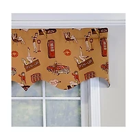 Rlf Home Modern Design Classic Pin-Up Regal Style Window Valance 50" x 17" Light Oak