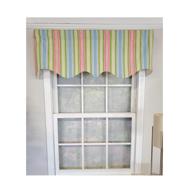 Rlf Home Bay Stripe Regal Lining Luxurious and Elegant Window Treatment Valance 50" x 17" Multicolor