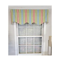 Rlf Home Bay Stripe Regal Lining Luxurious and Elegant Window Treatment Valance 50" x 17" Multicolor