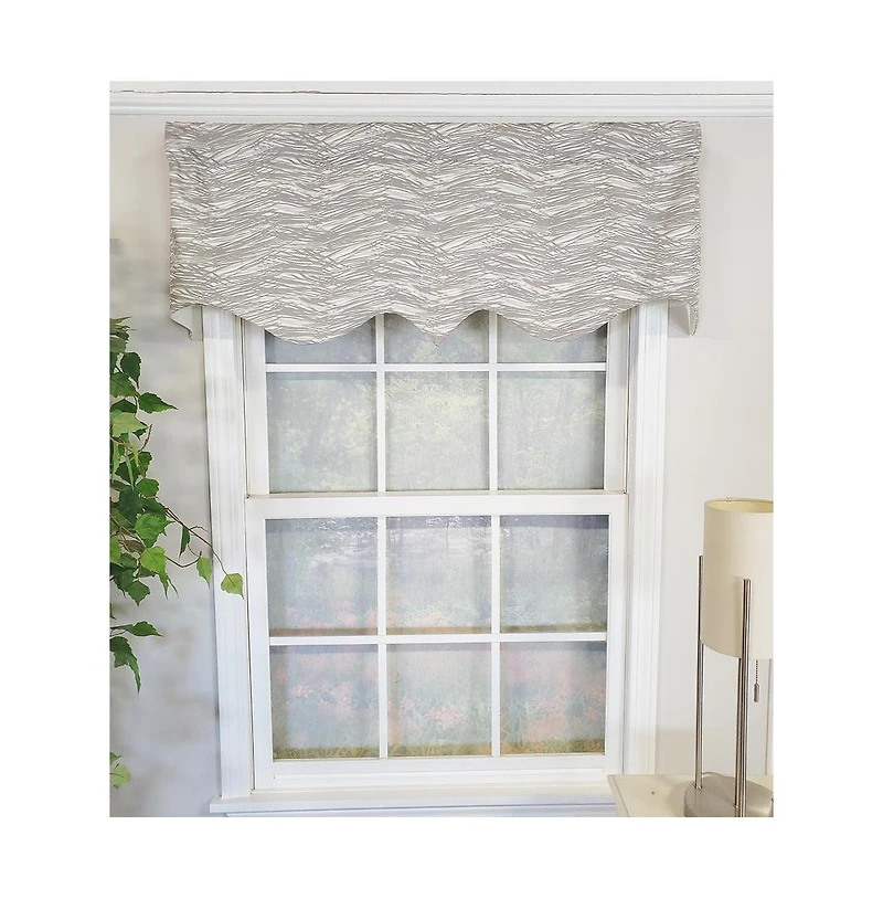 Rlf Home Vasiliki Regal 3" Rod Pocket Lining Luxurious and Elegant Window Treatment Valance 50" x 17" Gray