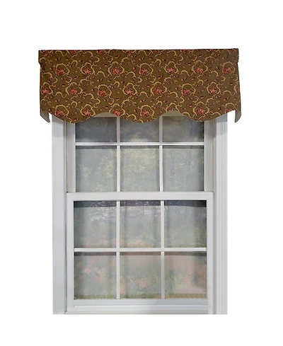 Rlf Home Fani Provance 3" Rod Pocket Lining Luxurious and Elegant Window Treatment Valance 50" x 15" Hunter